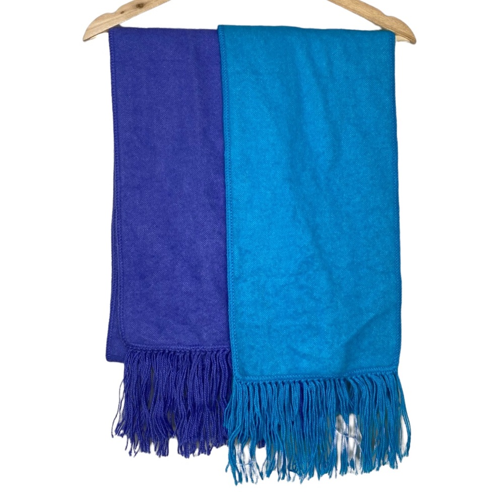 (2) Alpaca Scarves Simply Natural in Blue & Purple